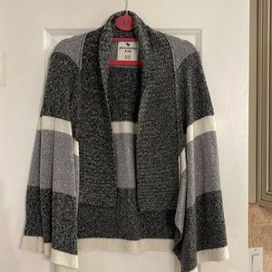 Abercrombie girls cardigan sweater, heathered black/gray/wht size  9/10